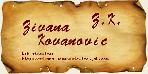 Živana Kovanović vizit kartica